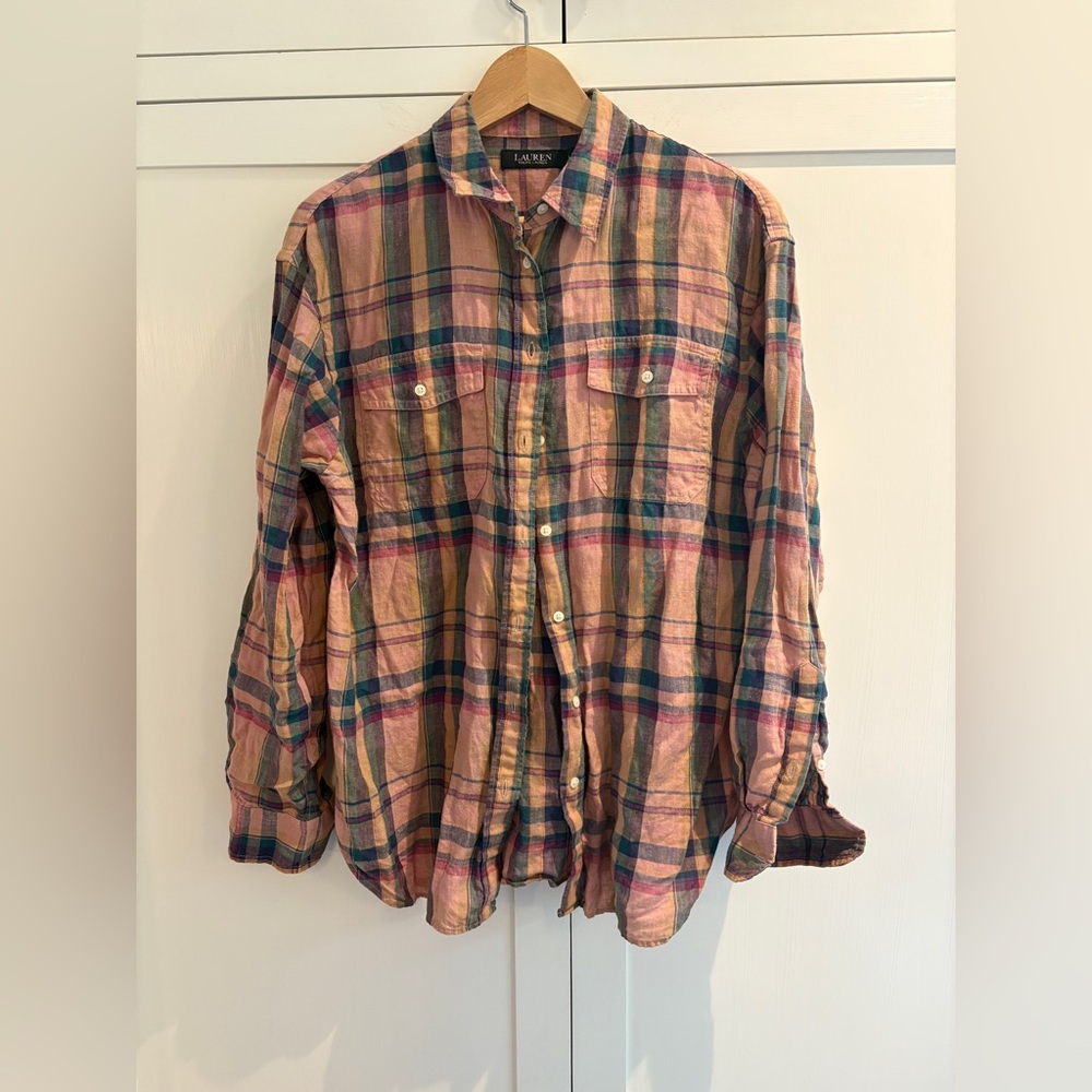 Lauren Ralph Lauren linen plaid shirt